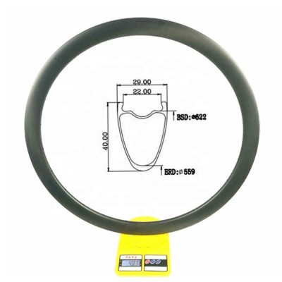 Synergy Suppliers Internal Width 22MM Wheels Rims 40mm Chinese Carbon Rim 700C Tubeless Rim Bike Carbon